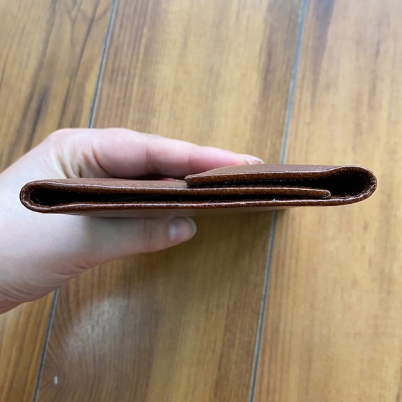 Genuine Leather Vintage Renwick Tri-Fold Wallet cheque book - Picture 8 of 11